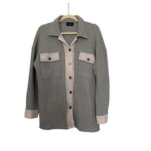 VICI Women’s Oversized Waffle Knit Shacket Button Shirt Size XS